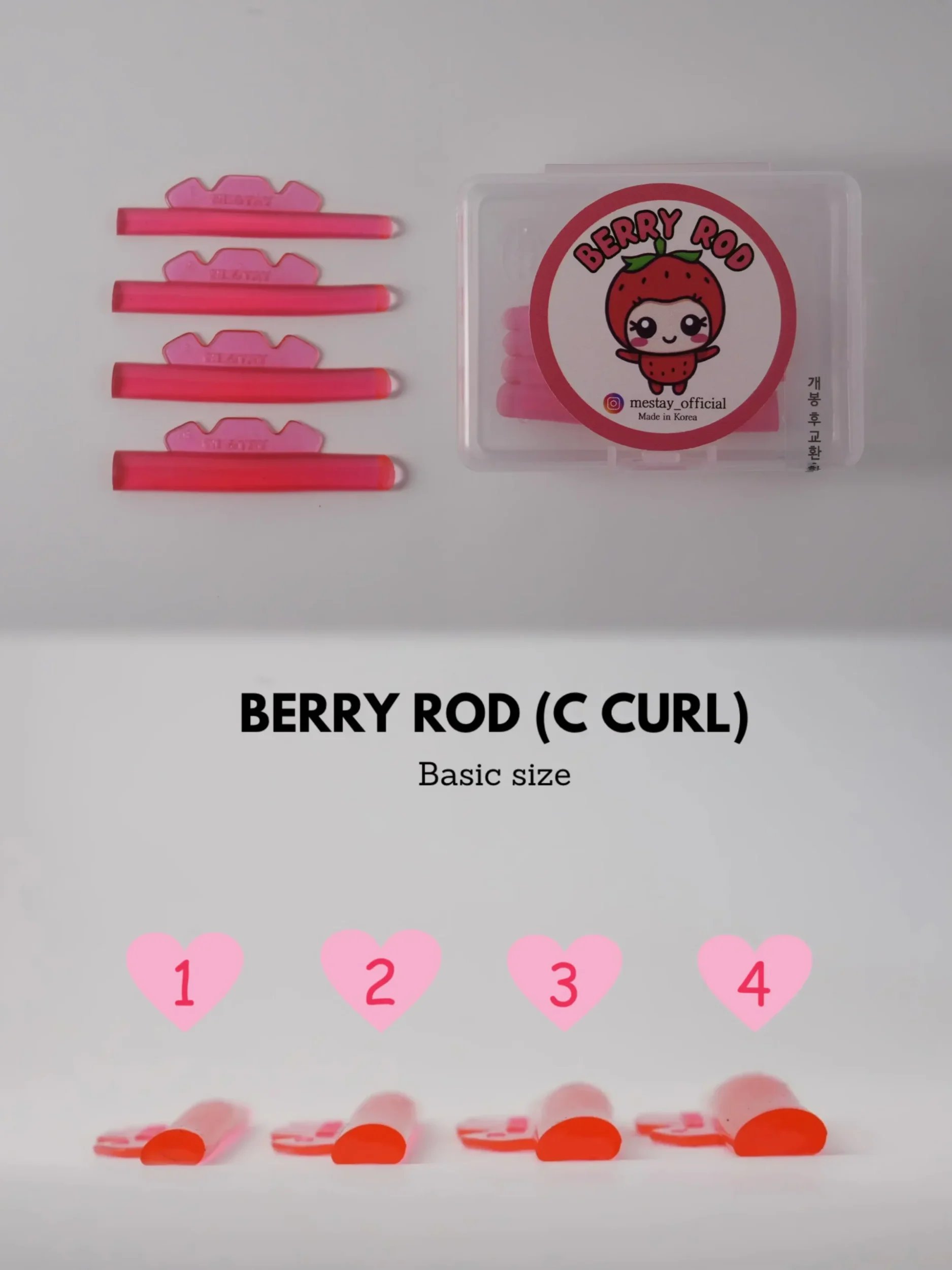 Mestay Ultra Thin Rabbit Soft Rod brow lash world 1 Mestay Berry Rod C-Curl Lash Lifting